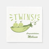 Jumeaux de pois dans un Baby shower de pois Napkin