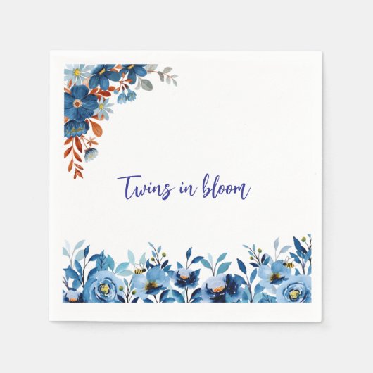 Serviette En Papier Jumeaux en fleurs (Devant)