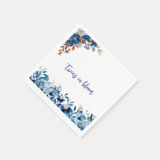 Serviette En Papier Jumeaux en fleurs (Coin)