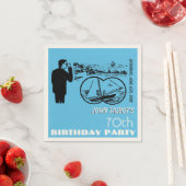 Serviette En Papier Jumelles Bateau à voile 70e Anniversaire P Napkin (En situation)