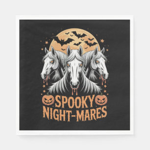 Serviette En Papier Juments de nuit effrayante Halloween Cheval