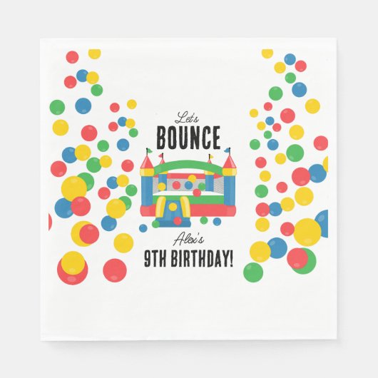 Serviette En Papier Jumping Bouncy Castle Kids Bounce Anniversaire (Devant)