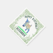 Serviette En Papier Jumping Goat Happy Birthday ajouter le nom (Coin)