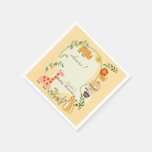 Serviette En Papier Jungle Animal Safari Adventure Awaits (Coin)