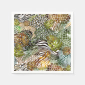 Serviette En Papier jungle animale abstraite colorée (Devant)