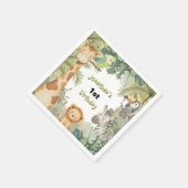 Serviette En Papier Jungle Animaux 1er anniversaire (Coin)