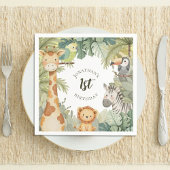 Serviette En Papier Jungle Animaux 1er anniversaire