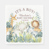 Serviette En Papier Jungle Animaux Baby shower papier serviettes (Devant)