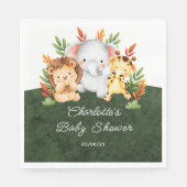 Serviette En Papier Jungle Animaux Baby shower papier serviettes (Devant)