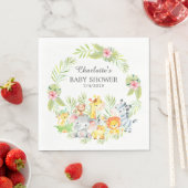 Serviette En Papier Jungle Animaux Filles Papier Baby shower serviette (En situation)