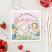 Serviette En Papier Jungle Animaux Filles Papier Baby shower serviette (En situation)