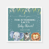 Serviette En Papier Jungle Animaux Safari Baby shower (Devant)