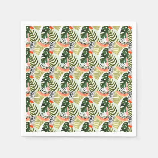Serviette En Papier Jungle battre la végétation tropicale (Devant)