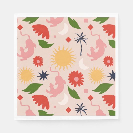 Serviette En Papier Jungle céleste (Devant)