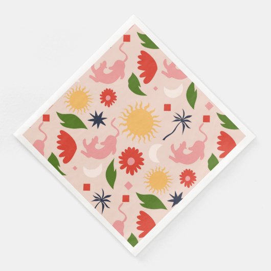 Serviette En Papier Jungle céleste (Coin)