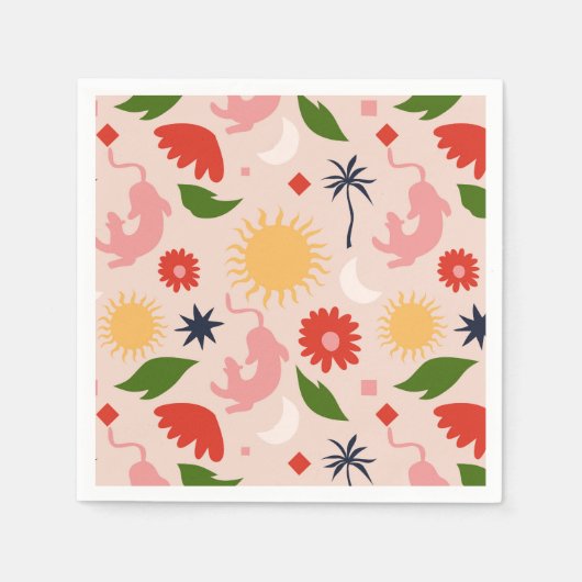 Serviette En Papier Jungle céleste (Devant)