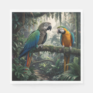 Serviette En Papier jungle de perroquets