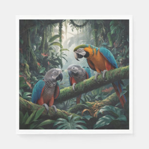 Serviette En Papier jungle de perroquets