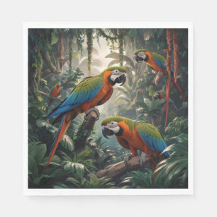 Serviette En Papier jungle de perroquets