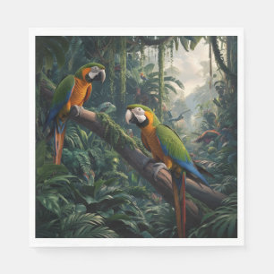 Serviette En Papier jungle de perroquets