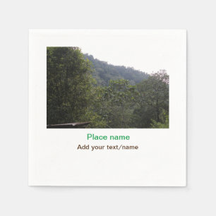 Serviette En Papier Jungle forêt arbres montagne voyage ajouter nom du