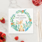 Serviette En Papier Jungle Giraffe Baby shower papier serviettes (En situation)