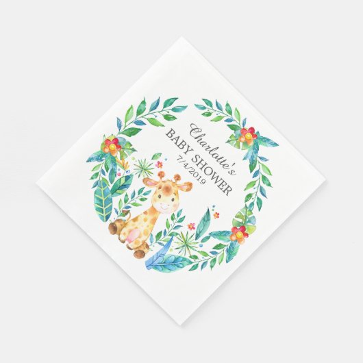 Serviette En Papier Jungle Giraffe Baby shower papier serviettes (Coin)