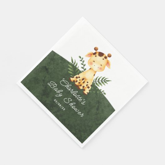 Serviette En Papier Jungle Giraffe Baby shower papier serviettes (Coin)