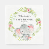 Serviette En Papier Jungle Girl Elephant Baby shower papier serviettes (Devant)