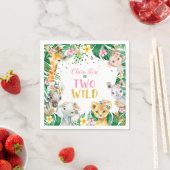Serviette En Papier Jungle Girl Safari Animaux Zoo Napkins (En situation)