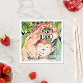 Serviette En Papier Jungle Monkey & Giraffe Baby shower Party Custom (En situation)