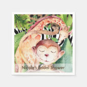 Serviette En Papier Jungle Monkey & Giraffe Baby shower Party Custom (Devant)