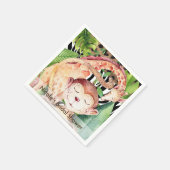 Serviette En Papier Jungle Monkey & Giraffe Baby shower Party Custom (Coin)