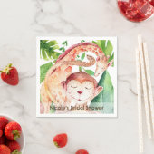 Serviette En Papier Jungle Monkey & Giraffe Baby shower Party Custom (En situation)