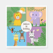 Serviette En Papier Jungle Safari animal sauvage Anniversaire de enfan (Devant)