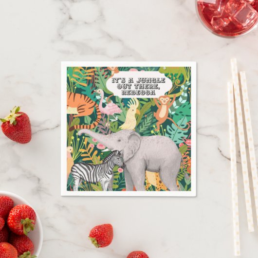 Serviette En Papier Jungle Safari Animaux sauvages Parti de retraite (En situation)