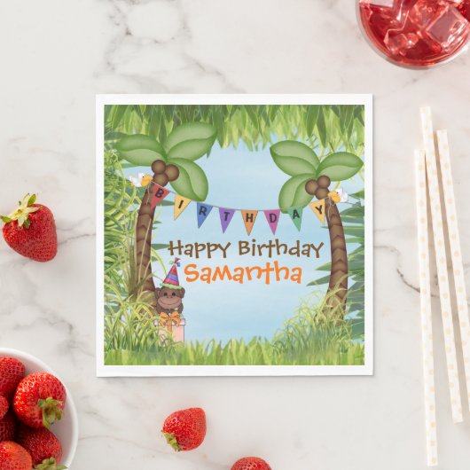 Serviette En Papier Jungle Safari Anniversaire Papier Napkin (En situation)