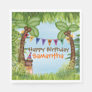 Serviette En Papier Jungle Safari Anniversaire Papier Napkin