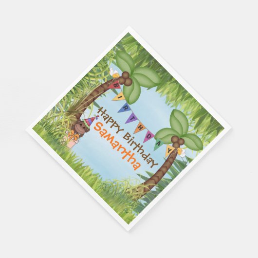 Serviette En Papier Jungle Safari Anniversaire Papier Napkin (Coin)