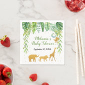 Serviette En Papier Jungle Safari Baby shower Napkin Tropical (En situation)