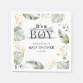 Serviette En Papier Jungle Safari Botanical Boy Baby shower Papier (Devant)