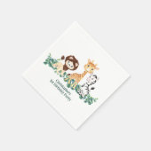 Serviette En Papier Jungle Safari Boys Giraffe Lion Zebra 1er annivers (Coin)