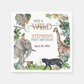 Serviette En Papier Jungle Safari Wild Un Anniversaire Black Panther (Devant)