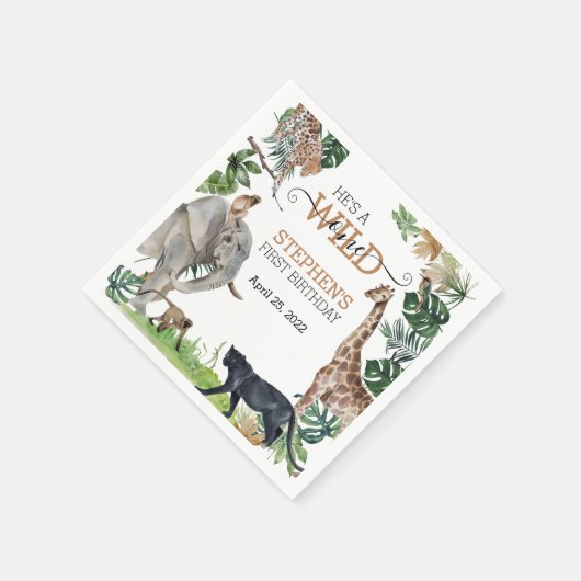 Serviette En Papier Jungle Safari Wild Un Anniversaire Black Panther (Coin)