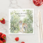 Serviette En Papier Jungle Tiger Birthday (En situation)