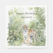 Serviette En Papier Jungle Tiger Birthday (Devant)