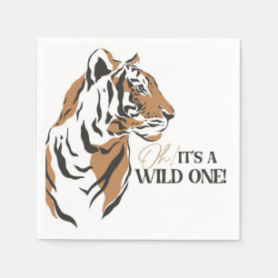 Serviette En Papier Jungle Tigre sibérien sauvage un premier anniversa