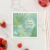 Serviette En Papier Jungle tropicale Feuilles Réception de mariage mod (En situation)