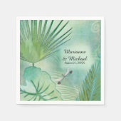 Serviette En Papier Jungle tropicale Feuilles Réception de mariage mod (Devant)
