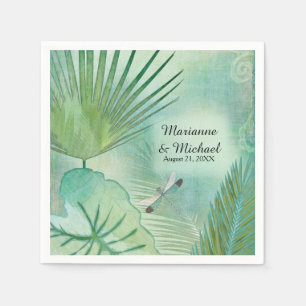 Serviette En Papier Jungle tropicale Feuilles Réception de mariage mod